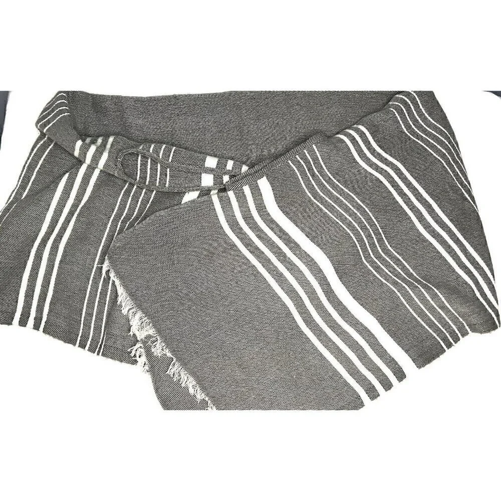 J. Crew Striped Cape Scarf With Armholes One Size Gray White Lightweight Vintage